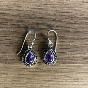 Sterling Silver Purple Drop Earrings